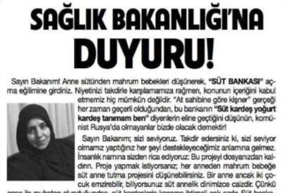 Emine Şenlikoğlu: Anne sütü bankasının bir adım sonrası sperm bankası